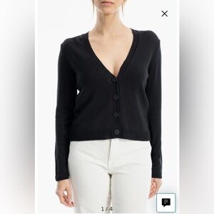 NWT- MAX STUDIO V-Neck Cardigan, Black, XS